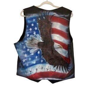 Walter Dyer is Leather Framingham Mass USA 100% leather Biker vest Size 46 paint